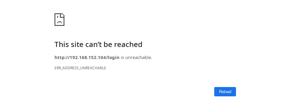 Site unreachable error